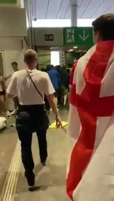 English fans beating up Italians after loss