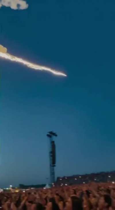 Amazing fireworks during a Rammstein concert