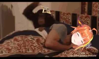 Footage of Amane Kanata fruitlessly attempting to wake Kiryu Coco who has overslept her stream (January 15th 2021, colorized)