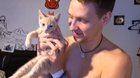 Kitten has to be held or she cries ! (with sound)