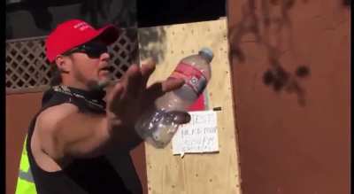 QAnon Cultist assaults Burbank city worker and rips off his mask.