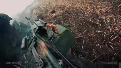 First-person footage of the battle of the Azov brigade in the southern direction. The work of infantry, tanks, mortars on the positions of the Russians.
