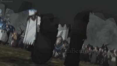The exaggerated swagger of a black swordsman