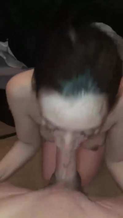 Deepthroating Her Boyfriend Like a Champ with That Beautiful Eyes