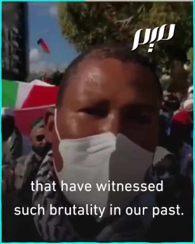Nelson Mandela’s son speaks out in support of Palestine, during a protest in South Africa.