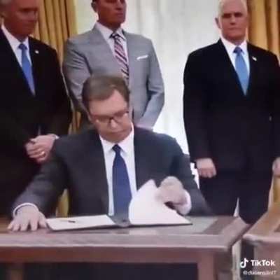 President of Serbia with Donald Trump, what did i sign?