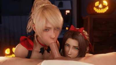 Aerith & Lunafreya late halloween (Lazy<wbr>procr<wbr>astin<wbr>ator) [Final Fantasy 7 & 15]