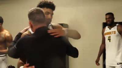 Mike Malone picking up Jokic after Game 7 win