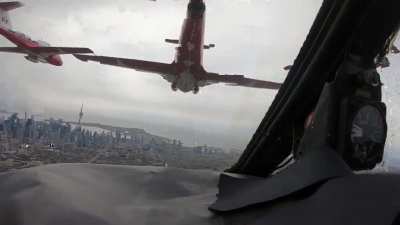 Snowbirds POV flying over Toronto