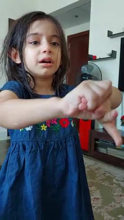 This is my 3 yr. old who thinks that if I smell her I am stealing her smell and the only way to return it to her is by blowing it back on her through my nose.