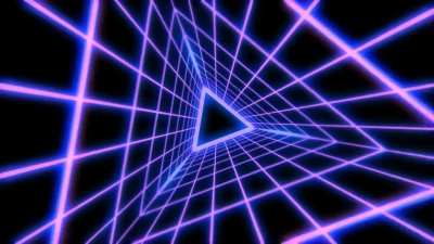Retro Futuristic 80s Vaporwave Triangle Grid Synthwave Tunnel