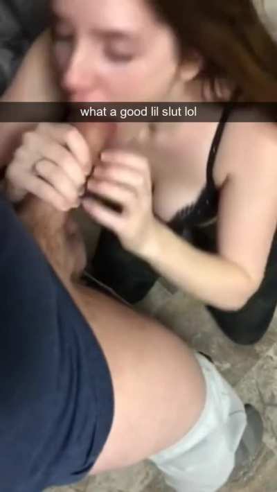 She gets drunk and lets guys use her throat