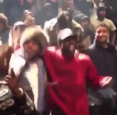 If young metro don’t trust you…. Kanye West, Kid Cudi, Travis Scott at Yeezy Season 3