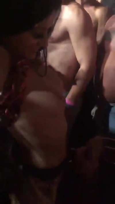 Sucking a boob at the Club