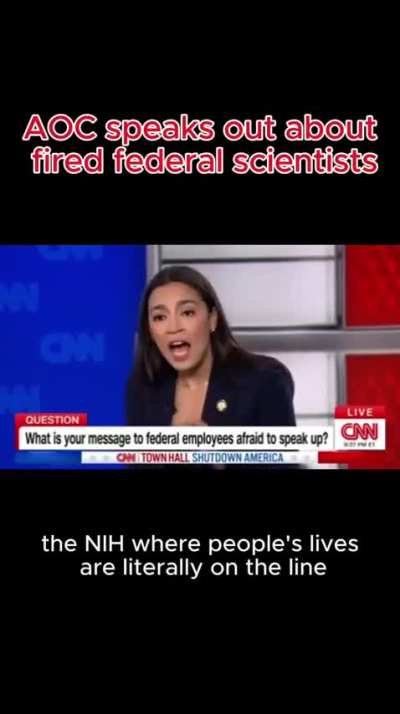 📣 AOC speaks out about fired federal workers in the sciences. 