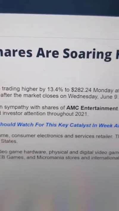 Media dropping GME article too soon!