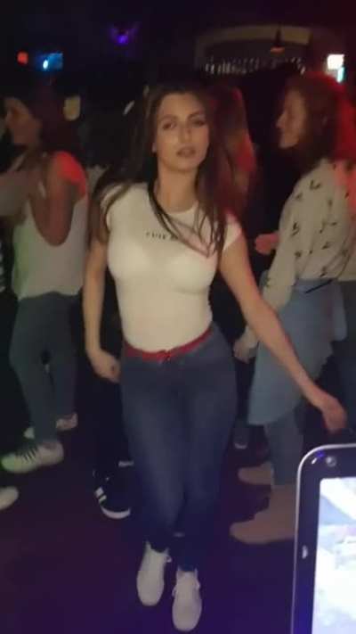 My friend showing off her talents at the party I was a DJ at
