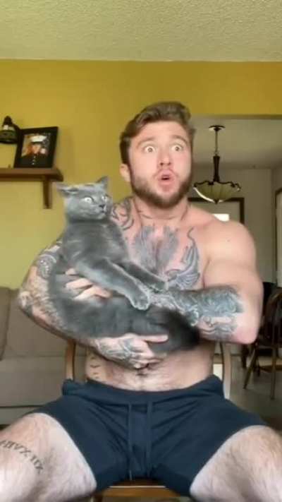 I found this guy and his cat (garrettwithivanthecat) on YouTube and I think they belong here