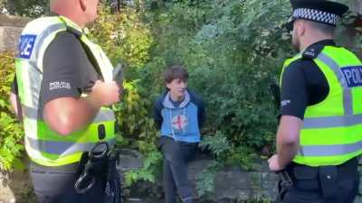 [Follow-Up] The protestor arrested today for calling out Prince Andrew during the Royal Funeral makes a statement -- while in handcuffs -- to @janderson_news; 