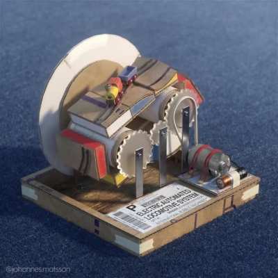Looping train 3D animation
