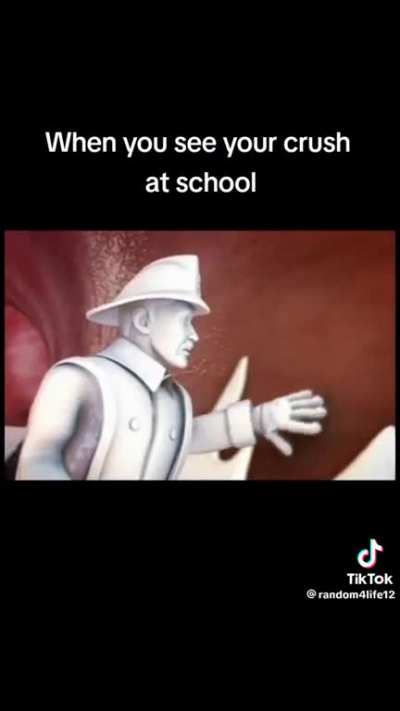 When you see your crush at school