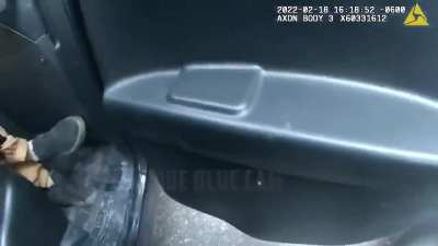 Abusive male gets confronted by police & attempts to flee