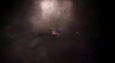 Hydraulic oil fire