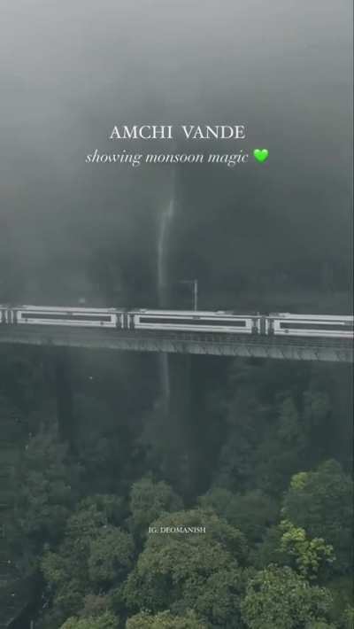 Train in monsoon showers (Maharashtra, India)