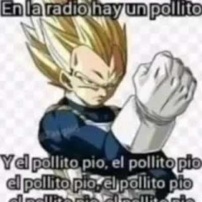 Vegeta cantando en la radio hay un pollito