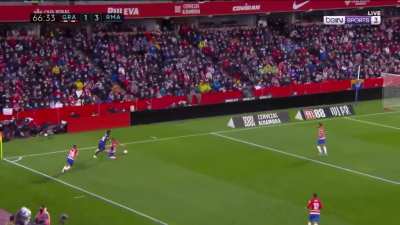 Vini Jr. great dribbling, proceeds to fouled and player sent of.