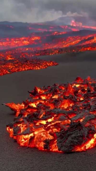 Lava flow on La Palma island.