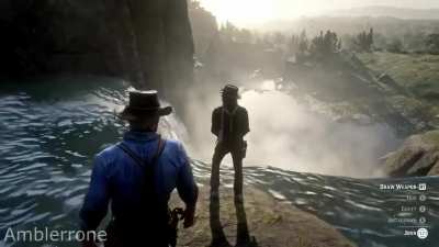 Arthur Teaching John on how to Swim