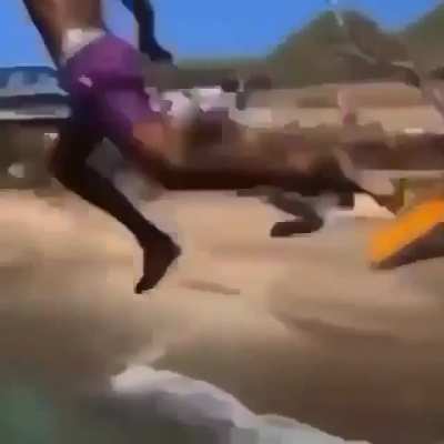 This scary dive!