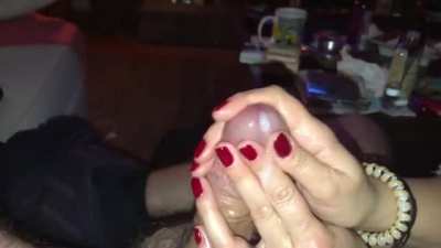 best ever teasing handjob red nails (very long, slow orgasm)