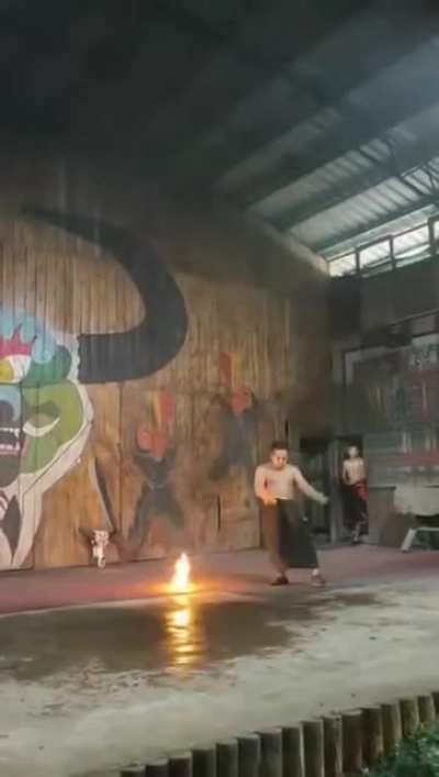 Juggling with fire always looks great