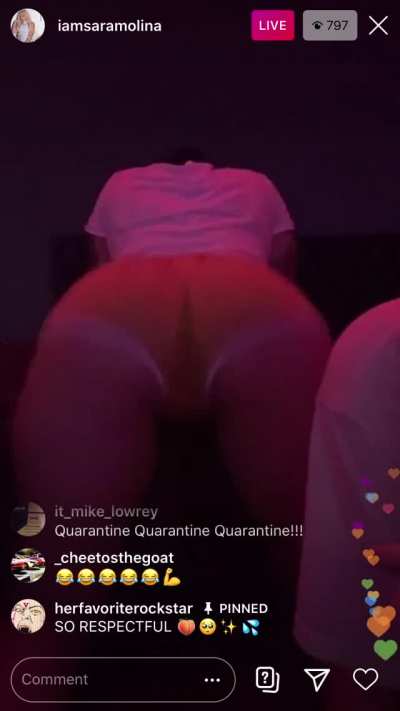 Sara Molina twerking on IG Live 🍑🍑🍑🍑🍑<wbr>🍑🍑🍑