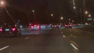 Flashing lights on the highway