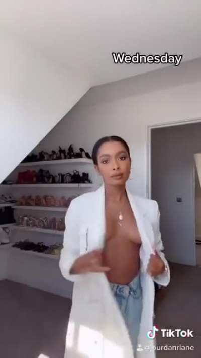 Changing her outfit