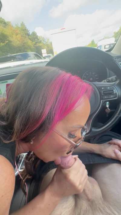 Stuck in a traffic jam so obviously I wanted his cum