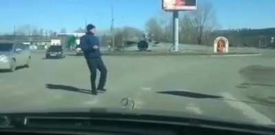 Crossing the road