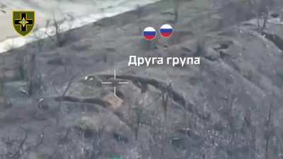 Ukrainian artillery takes out 3 Russian assault groups. 28th Mechanized Brigade, Toretsk, April 2025