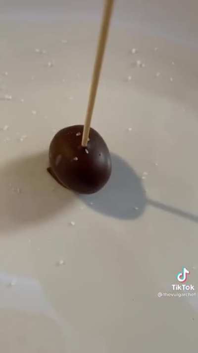 Cheese-Stuffed, Chocolate-Dipped Black Olives 🫒