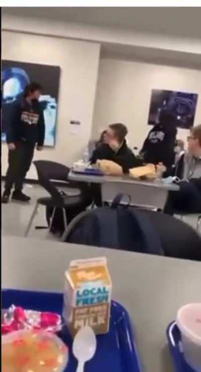 some bitchy bully tries to crack an egg on a poor dudes head…