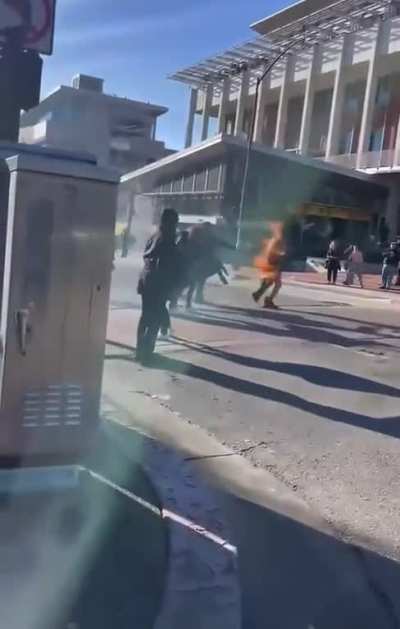 Someone's on fire do you: a. Yell 
