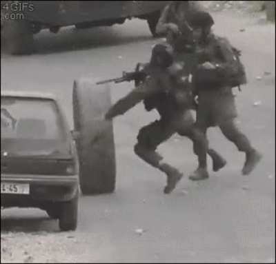 Tire fleeing the scene