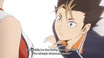 EPIC FAIL - Lucky perv went unlucky. #Haikyuu!