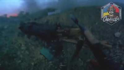Burning them in their holes. Ukrainian Soldiers clearing Russian positions.