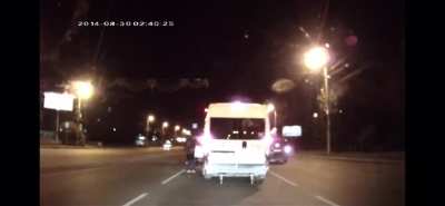 Russian man with road rage greeted by familiar opponents.