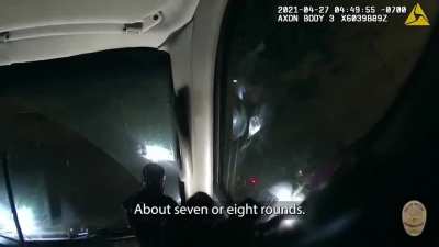 LAPD officers on patrol witness a man shooting at someone and give chase, interrupting his shooting spree 4-27-2021