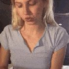 Finishing him for her treat
